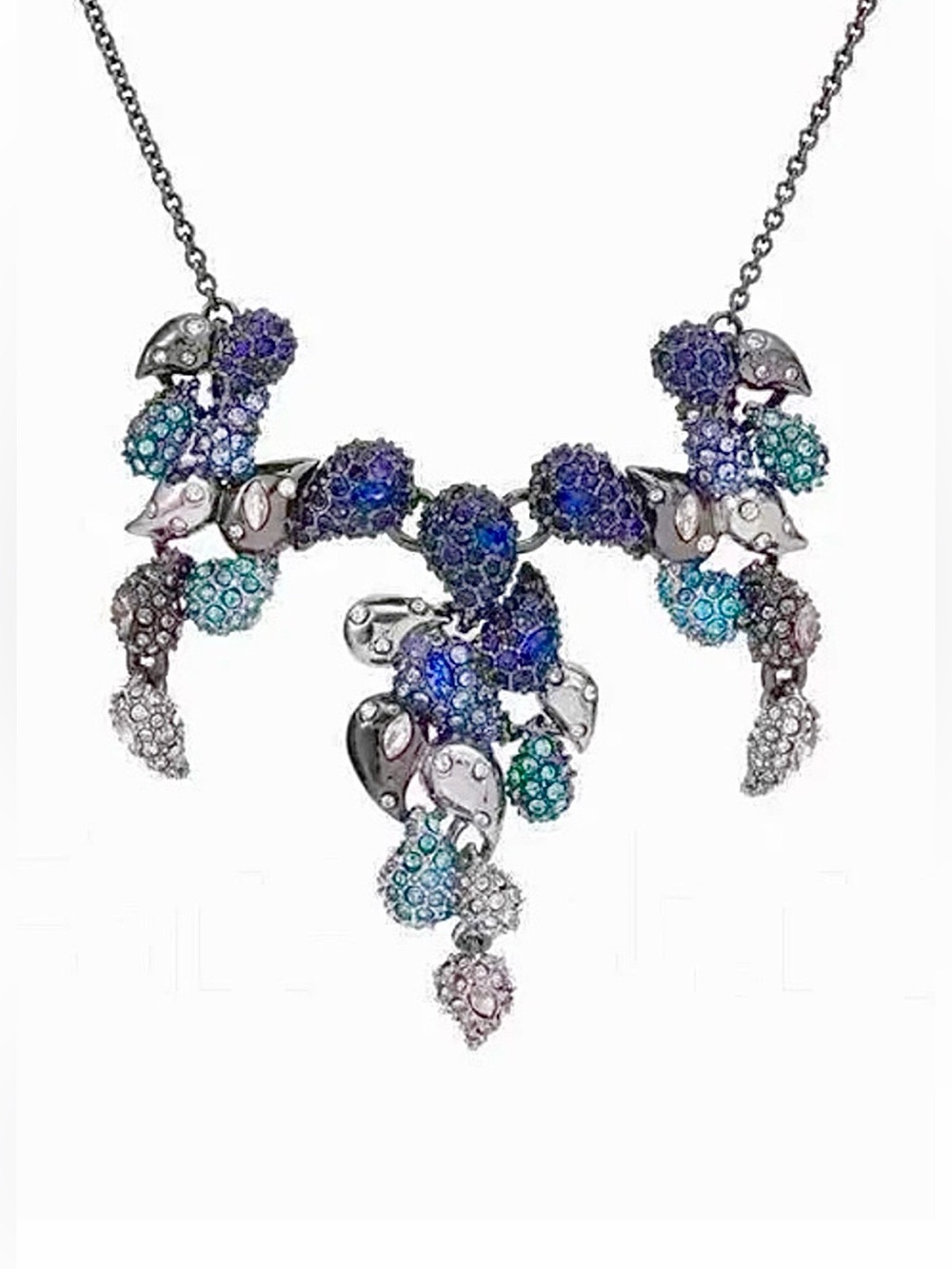 Alexis Bittar Crystal Encrusted Ombre Paisley Articulated Bib Necklace